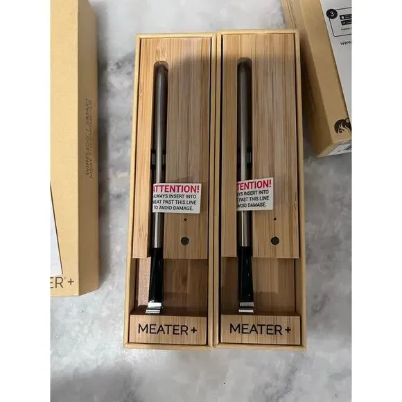MEATER Plus Wireless Meat Thermometer Lot of 2 Smart Bluetooth BBQ Grill Probe**